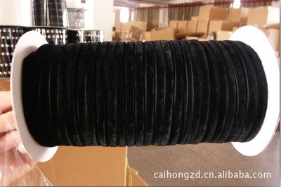 【生产供应6MM两分黑色丝绒带2分绒带】价格,厂家,图片,线类,东阳市彩虹织带-